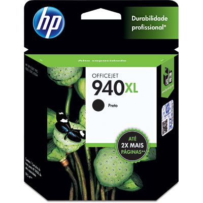 CARTUCHO HP 940XL JATO DE TINTA PRETO 59,5ML - C4906AB