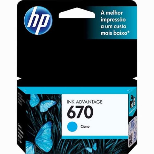 CARTUCHO HP 670 CIANO CZ114A - 3,5ML