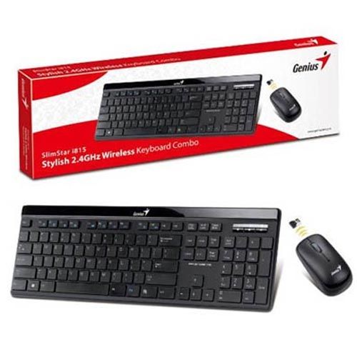 KIT TECLADO + MOUSE GENIUS WIRELESS SLIMSTAR 8000 PRETO